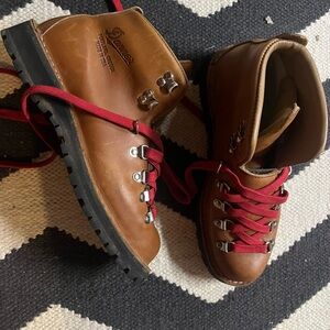 Danner Women's Tan Leather Boots with Red Laces